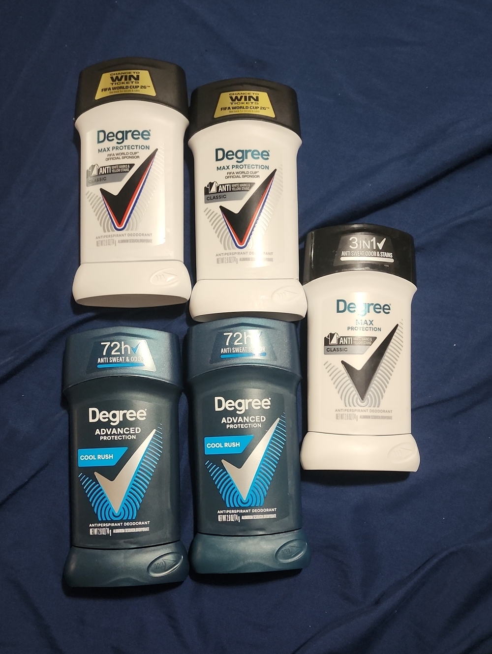 5 new bulk degree Advanced & Max Protection Antiperspirant Deodorant Bundle -